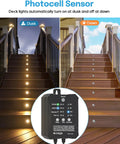 All In One Low Voltage Deck Lights Kit With Transformer Dimmable Timer And Photocell Sensor for outdoor stair lighting