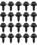 100 Piece Car Body Screw Kit With Integrated Flange Head For Wheel Well Liner And Bumper Cover, black auto body screws set