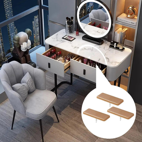 Plastic Nail In Drawer Slides 30 Pack Tack In Glide Replacement Heavy Duty Smooth Motion For Dresser Cabinet Desk Nightstand Easy DIY Fix To Make Stuck Drawers Glide Like A Champ, shown mounted in stylish vanity.