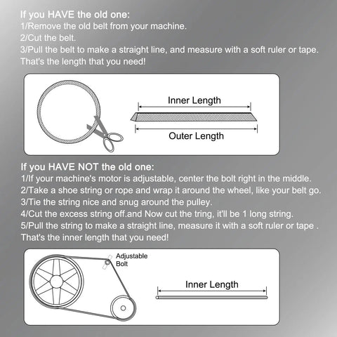 B 41 One Half Rubber V Belt B Section 44.1 Inch Outer Circumference 0.67 Inch Wide 0.43 Inch Thick Industrial Power Transmission Belt Black For Heavy Duty Machinery And Equipment measurement guide showing inner and outer length