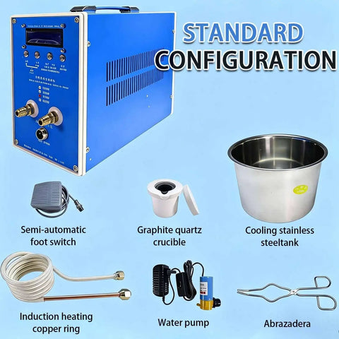 Industrial Grade High Frequency Induction Heater With Kick Ass Flameless Heating For Metal Quenching And Forge Welding Pro Shop Hardware Processing Tool Built Tough Over Current Safety Control 2kW To 6kW Output configuration with components.