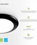 Dope 6 Inch LED Disk Lights 15W Dimmable Flush Mount Ceiling Fixtures with low-profile design and 5 CCT options