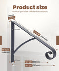 Industrial Grade Wall Mount Handrails For Outdoor Steps And Decks Featuring Wrought Iron Safety Rails With Curved Grips That Are Straight Up Rock Solid And Provide Maximum Safety Year Round size dimensions and details