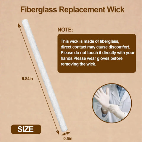 Fiberglass Replacement Wicks For Tiki Torches And Oil Lamps No Fuss Long Lasting Durable Wicks Eco Friendly 10 Pack Bottle Lamp Wick