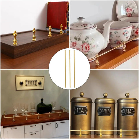 Kickass Gallery Rails For Shelves 3 Pack 15.7 Inch Aluminum Alloy Rods Hella Durable Shelf Guard Hardware For Glass Display Cases And Room Upgrades Goes The Distance displayed on shelves.