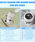 Comparison of Straight Up Portable Mini Washing Machine For Underwear And Socks Compact Travel Laundry Cleaner with old model.