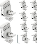 10 Pack Adjustable 35-50mm Solar Panel End Clamp Mounting Brackets In Anodized Aluminum Z Bracket Kit For Framed Solar Modules Universal Roof RV Boat Install Heavy Duty Corrosion Resistant Hardware Included