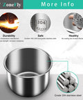 Stainless steel Replacement Inner Pot For 6 Quart Power Cooker XL With 2 Pack Silicone Gasket Seals, durability features shown