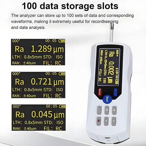 Surfaces Roughness Tester Digital Profilometer With LCD Display And Diamond Probe High Precision 160 Micron For Machined Metal Parts