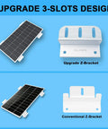 Comparison of upgraded and conventional Z brackets for Z Brackets Solar Panel Mounting Kit 16 Pack Heavy Duty Multi Slot Adjustable Corrosion Resistant Mounting Brackets For RVs Boats Roofs Off Grid And Solar Panel Hold Downs.