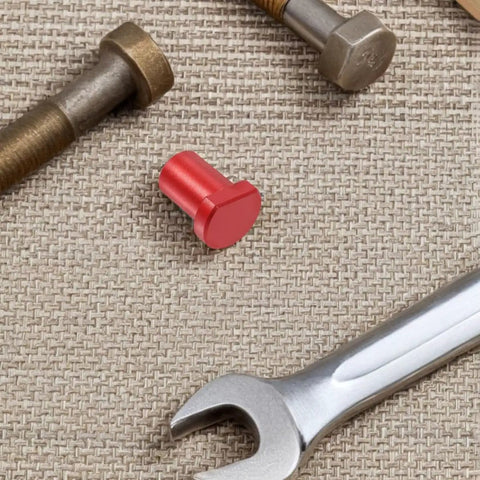 Red component of Six Piece Aluminum Workbench Dog Clamps With Low Profile Design For Desktop Tenon In Woodworking
