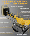 Cordless Tile Vibration Tool with 5 speed settings for leveling floors and walls, 20V battery compatible, lock design.