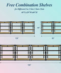Image showing dimensions of Badass Heavy Duty Garage Storage Shelving Unit With Rock Solid Reinforced Metal Frame And Thick Mdf Shelves Holding 2000 Lbs Total Capacity To Buckle Down On Tool Organization And Bulk Storage For Any Shed 40 X 20 X 60 Inches.