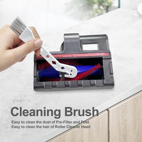 Cleaning brush with vacuum roller for 4 Pack Replacement Vacuum Filter Kit For V7 Animal And V8 Absolute Cordless Vacuums