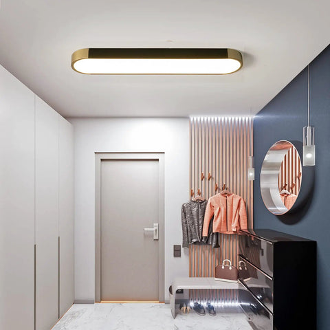 Modern Acrylic Linear LED Ceiling Light With Remote Control 36W 2160 Lumens Eye Protection Design For Kitchen Dining Living Room And Hallway