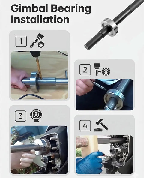 Step-by-step guide using All-In-One Pro-Grade Gimbal Bearing Puller And Installer Kit with Bellows Expander on boats