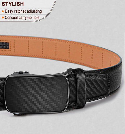 Lightweight Mens Ratchet Belt With Fixed Length Easy Click Mechanism Non Trimmable Fit For 32 To 38 Inch Waist Everyday Gift For Him