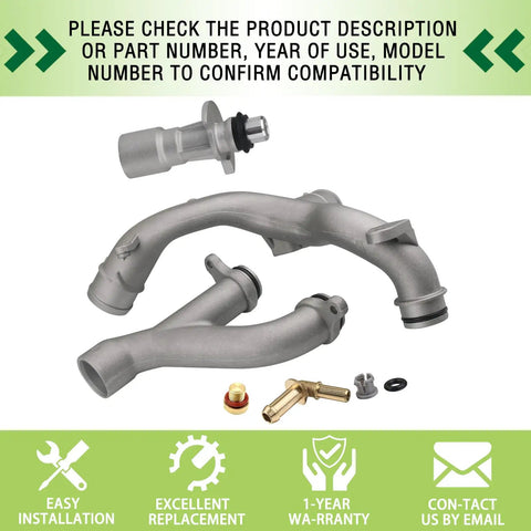 Heavy Duty Aluminum Coolant Outlet Pipes For Jaguar Land Rover Range Rover Sport Lr4 3.0L V6 5.0L V8 Replaces Lr092992 Lr028136 with fittings