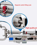 Heavy Duty Horizontal Pneumatic Liquid Filling Machine Automatic Single Head Bottle Filler with magnetic switch and high quality piston.