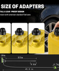 Image showing 3 size adapters for Rechargeable Fuel Transfer Pump With 6000mAh Battery, 54 inch hose, compatible with fuel cans.