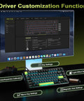 Driver customization interface showing settings for Certified Badass Hall Effect Magnetic Gaming Keyboard featuring Rapid Trigger Mode and 8KHz polling rate.
