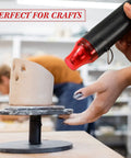 Compact 3 Pack Heat Gun Hot Air Tool For Crafting And Epoxy Resin Projects Fast Heating Blower For vinyl wrap and paint drying, handheld tool in use.