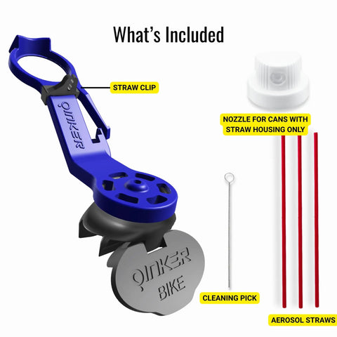 Bike Chain Oiler And Cleaner Tool For Bicycles Fast Clean And Simple Lubrication Attaches To Standard Aerosol Cans Showing What's Included