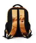 Back view of Kawaii Mini Cow Clay Art Printed Backpack For Everyday Use showing straps and cute cow design