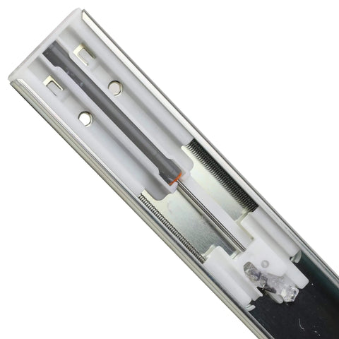 Close-up of Heavy Duty 28 Inch Soft Close Side Mount Drawer Slides With Full Extension Ball Bearing Rails 100 Lb Capacity