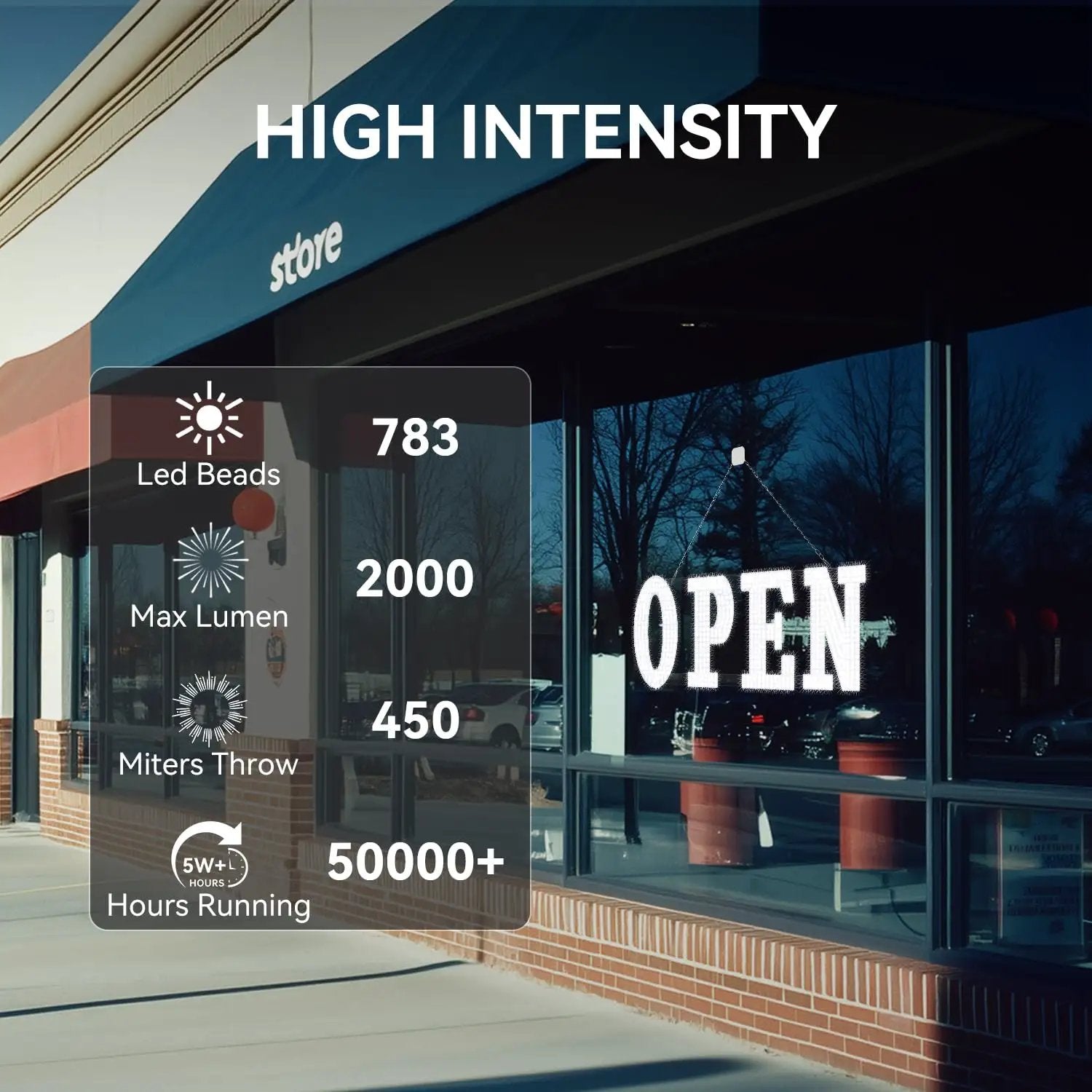 40 Inch LED Open Sign With Remote Control, Bright ✓