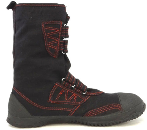 Japanese Tabi Safety Boots For Men 9.5W US 27cm Black Durable Work Footwear with red stitching and non-slip grip sole