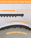 100 Percent Blackout Room Divider Curtains With Ceiling Track Set showing flexible black ceiling track and gliders.