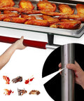 Five Piece Velcro Refrigerator Door Handle Covers In Big Red Easy Adjustments Keeps Your Kitchen Handles Clean shown on appliance handle