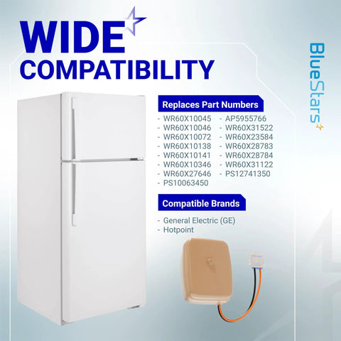 Refrigerator Evaporator Fan Motor Replacement For GE Hotpoint Fridges With 60 Hz 3W 115V, compatibility details image