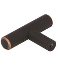 Oil Rubbed Bronze Cabinet Knob 1-15/16 Inch Length, Contemporary Drawer Knob for Cabinets and Furniture, Warm Copper Highlights