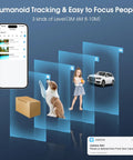 Outdoor 2K WiFi Security Camera With Auto Tracking And Color Night Vision focus on human detection levels