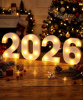 2026 Graduation Decorations LED Marquee Numbers Light Up 2026 for Class Of 2026 Party Vibe set on a festive table