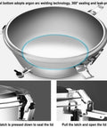 Large Capacity 304 Stainless Steel Storage Containers 100 Liter Dry Food Canisters with airtight lid and sealing mechanism.