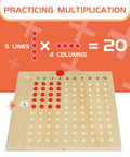 Montessori Math Board For Multiplication And Division Hands On STEM Wooden Educational Toy with pegs and board