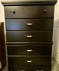 Black dresser with Six Pack 3 Inch Ceramic Drawer Knobs Black And White Rustic Style Drawer Pulls For Kitchen Cabinets