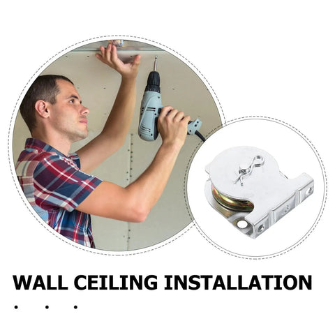 Wall Mount Rope Guide Pulley For Heavy Duty Lifting, Steel Pulley Block With Low Friction Silent Bearing, Wire Roller For Winch System, Ideal For Flagpole Rope And Utility Lifting, Fits 3/8 Inch Cable Built Tough For Rough Jobs And Use With Reliable mounted on wall/ceiling