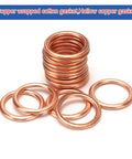 Premium 120 Piece Copper Crush Washers Sealing Gasket Kit For Drain Plugs Hydraulic Fittings Plumbing Stops Leaks Compression Fit Durable Metal