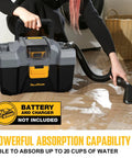 20V Cordless Wet Dry Shop Vacuum Cleaner, 2.6 Gallon Capacity, Bare Tool With No Battery And Charger, Model RCSV-20