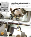 Top Notch Aluminum Alloy Flexible Shaft Coupling For Stepper Motors, CNC And 3D Printers With Secure Clamp Style Easy Install Keyed Design Handles Misalignment Like A Boss. Aluminum alloy coupling installed on a CNC shaft.