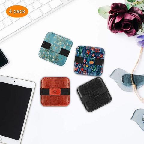 4 Pack Screen Cleaning Pad With Elastic Strap Soft Microfiber Wipes For iPad iPhone MacBook Tablets And Laptops Clean Smudges Fast And Easy With A Premium Vegan Leather Back No Mess Cleanup