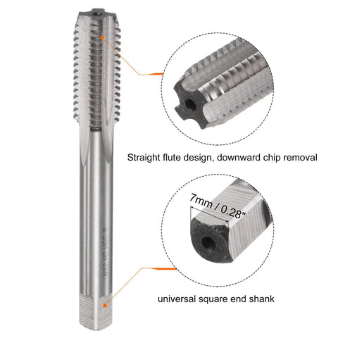 M12 x 1.75 Left Hand Tap and Die Set With Round Thread Die For Nut and Bolt Thread Repair, Straight Flute Tools close-up