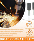16mm Cylindrical Aluminum Oxide Grinding Stone Set With One Quarter Inch Shank Mounted Grinding Stones In Use