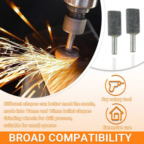 16mm Cylindrical Aluminum Oxide Grinding Stone Set With One Quarter Inch Shank Mounted Grinding Stones In Use