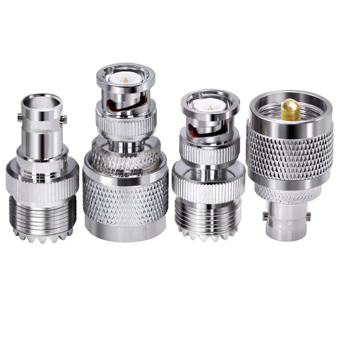 4 Pack UHF PL259 To BNC Coax Connector Kit With Gold Plated Copper And Nickel Brass Adapters For CB Radio Antennas