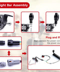 Light bar assembly steps for Beefed Up Dirt Bike Light Bar 60W 2500LM Plug N Play Front Headlight Kit For 7 8 Inch Handlebars